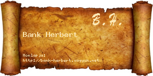 Bank Herbert névjegykártya